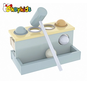 New design educational wooden hammer and ball toy for toddler W11G088