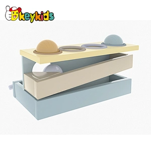 New design educational wooden hammer and ball toy for toddler W11G088