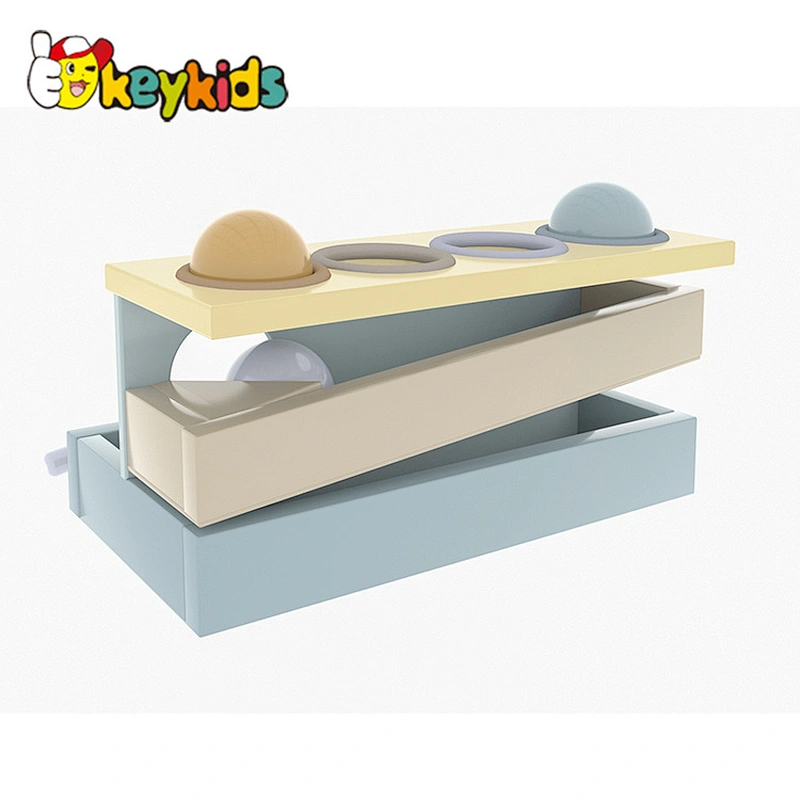 New design educational wooden hammer and ball toy for toddler W11G088