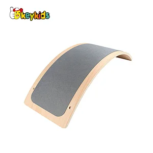 Montessori playing yoga toys wooden wobble balance board for children W01D145
