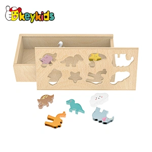 Handmade shape matching wooden animal matching game for kids W12D390