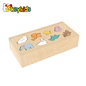 Handmade shape matching wooden animal matching game for kids W12D390