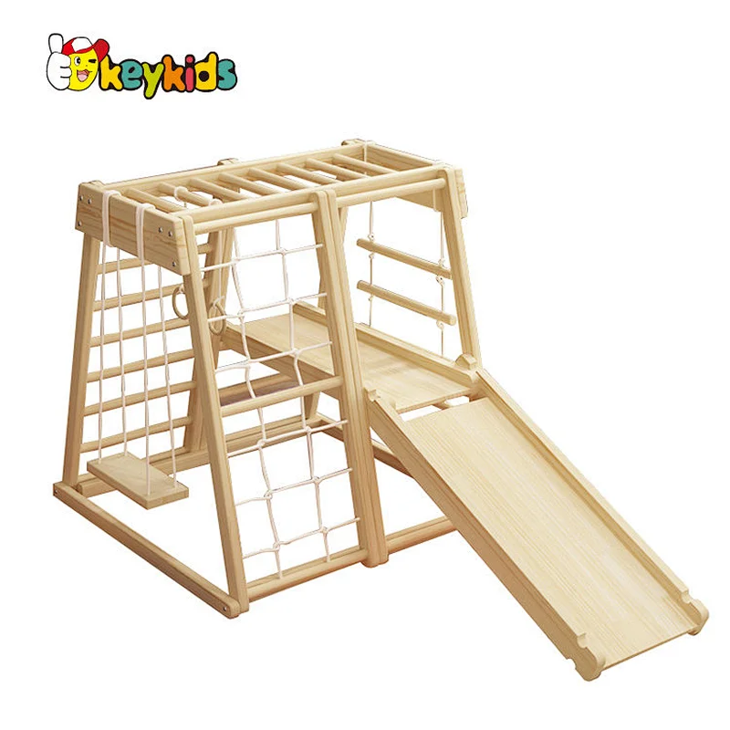 Montessori indoor playground foldable wooden climbing frames for small gardens W01F010