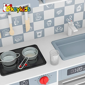 Hot Selling Toddler Pretend Cooking Play Set Kids Wooden Kitchen Toys With Sounds Light For Boys W10C727