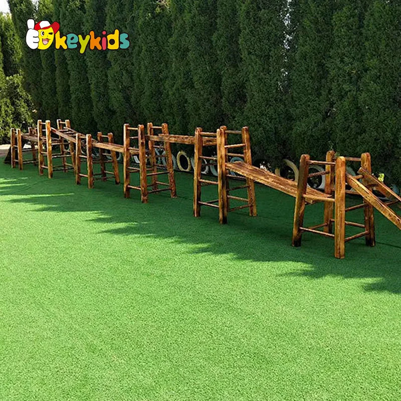2022 High quality garden playground wooden outdoor climbing frame for kids W01D148