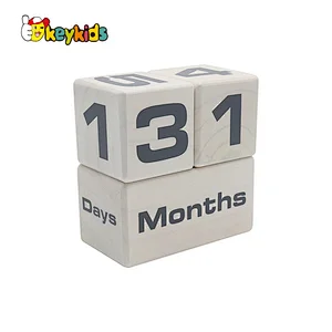 Montessori desktop decoration wooden desk calendar block for sale W13A266