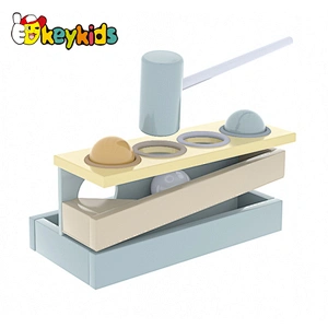 New design educational wooden hammer and ball toy for toddler W11G088