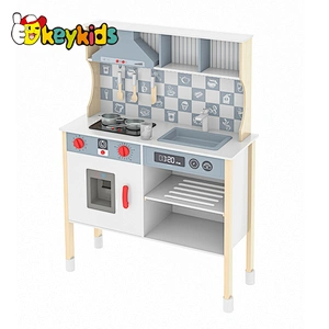 Hot Selling Toddler Pretend Cooking Play Set Kids Wooden Kitchen Toys With Sounds Light For Boys W10C727