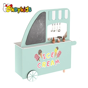 2022 New Design Wooden Kids 2-in-1 Market and Kitchen or Role Play Ice Cream Shop toy W10C732
