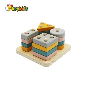 022 New educational stacking wooden shape sorter blocks for kids W13D381