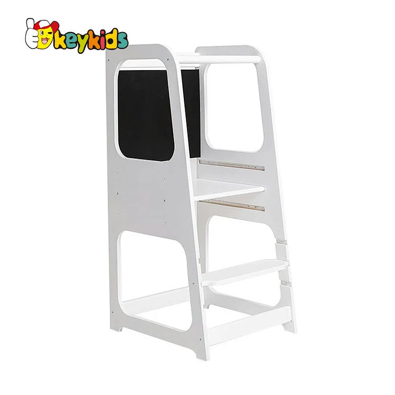 Most popular foldable kitchen helper wooden montessori learning tower for children W08G349