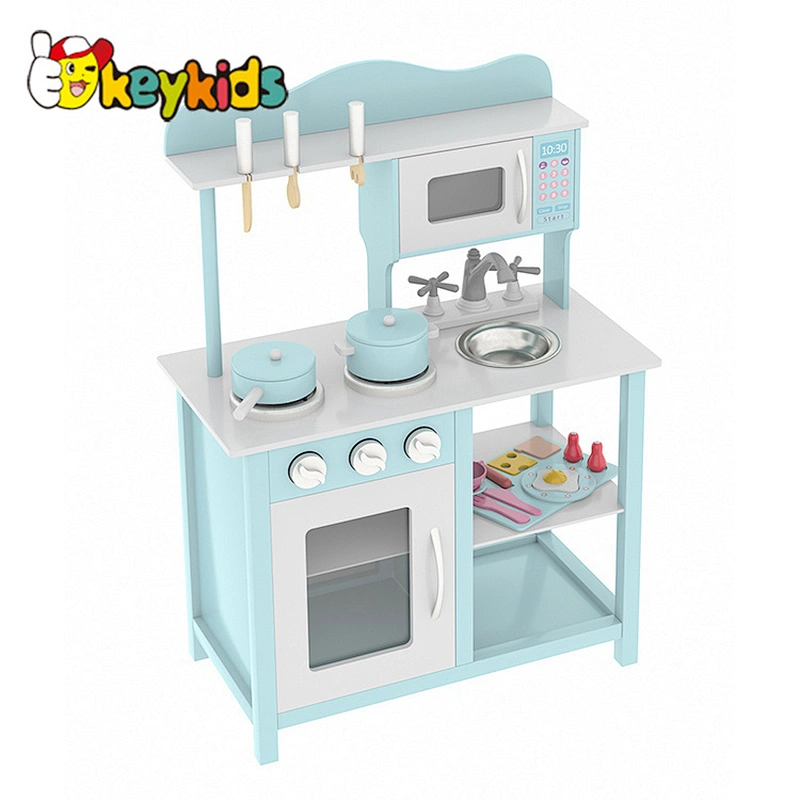 2022 Hot selling children pretend role play kids wooden play set kitchen toy for toddler W10C404G