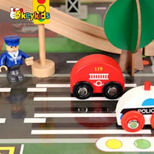 Customize rail city wooden train set and table for kids W04C219