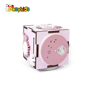 Handmade Montessori juguetes para los ninos wooden kids baby activity cube for wholesale W12D382