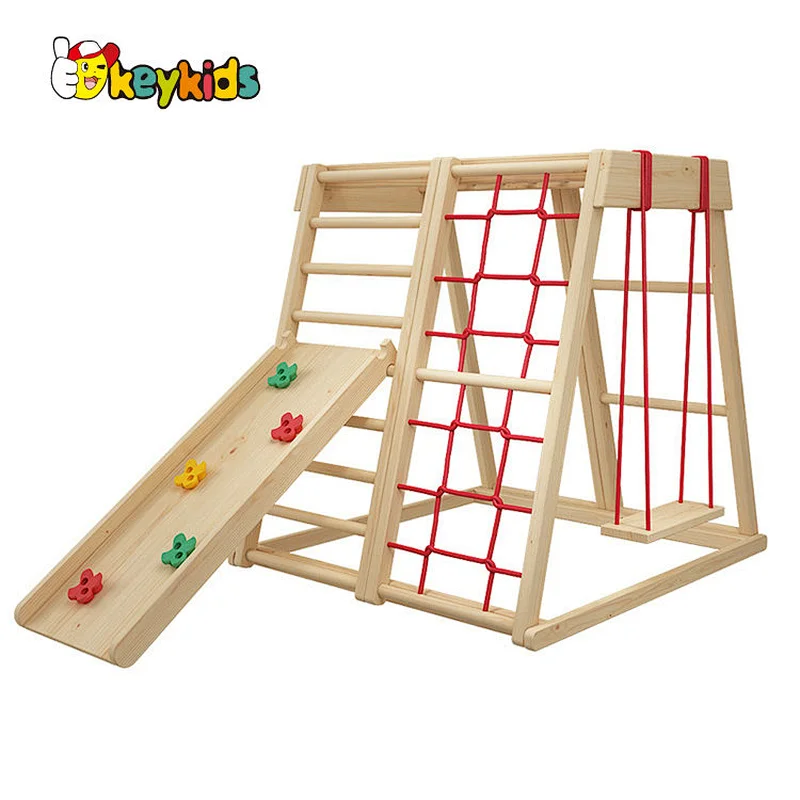 Montessori indoor playground foldable wooden climbing frames for small gardens W01F010