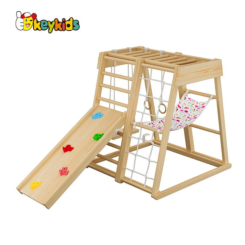 Montessori indoor playground foldable wooden climbing frames for small gardens W01F010