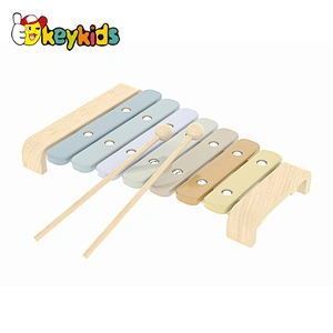 2022 Educational Musical Instruments Color Wooden Xylophone Toy with Child Safe Mallets W07C094B