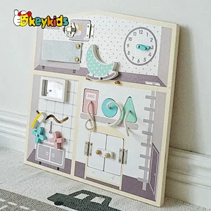 Customize Montessori baby sensory toys wooden busy board toy for wholesale W12D385