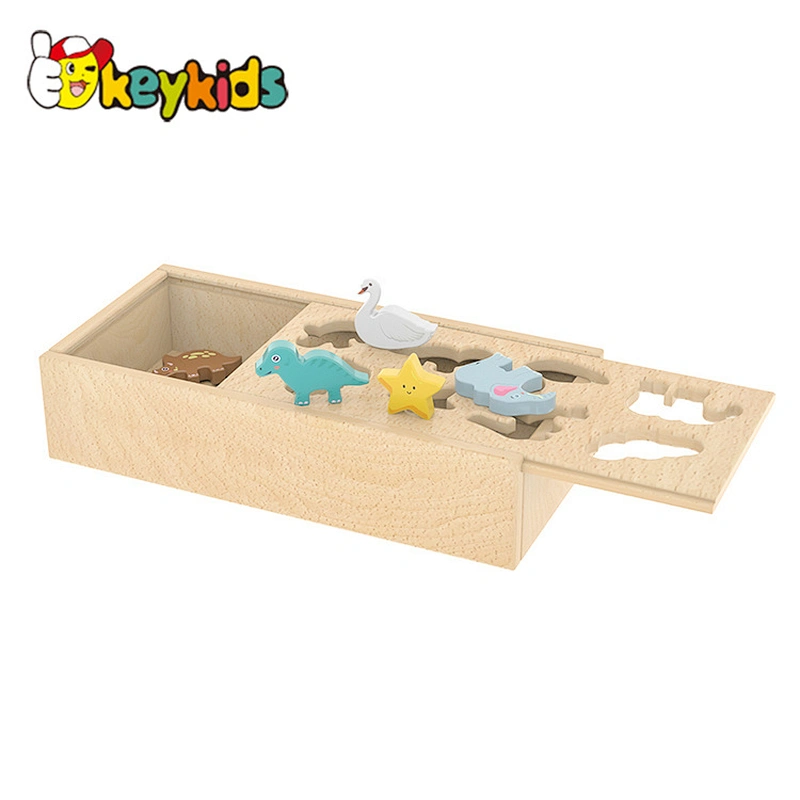 Handmade shape matching wooden animal matching game for kids W12D390