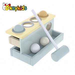 New design educational wooden hammer and ball toy for toddler W11G088