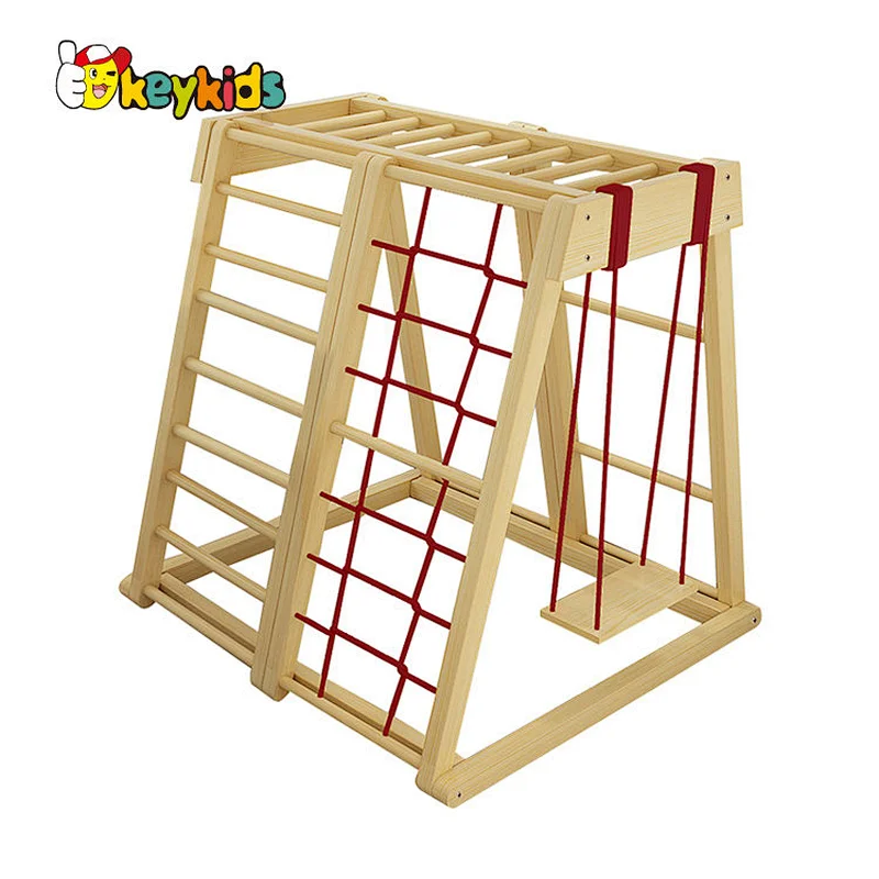 Montessori indoor playground foldable wooden climbing frames for small gardens W01F010