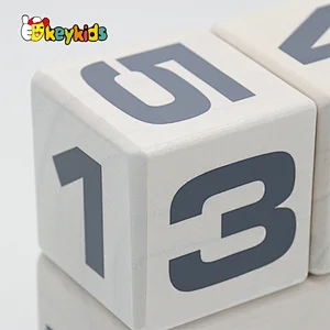 Montessori desktop decoration wooden desk calendar block for sale W13A266