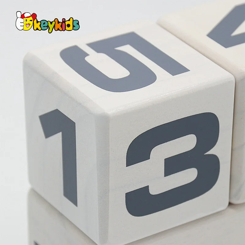 Montessori desktop decoration wooden desk calendar block for sale W13A266