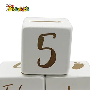 Customzie desktop decoration wooden block calendar for desk W13A267