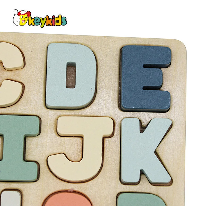 2022 New arrival educational learning toys wooden alphabet puzzle board for kids W14B152