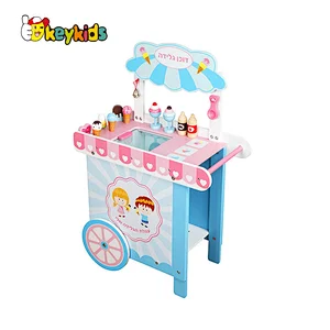2022 Customize kids pretend play wooden ice cream playsets for sale W10A130
