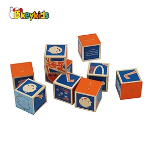 Montessori learning human body wooden cube blocks for children W14F074
