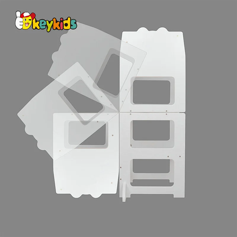 Customize 2 in 1 multi kids step stool wooden folding kitchen helper for with safety belt W08G336