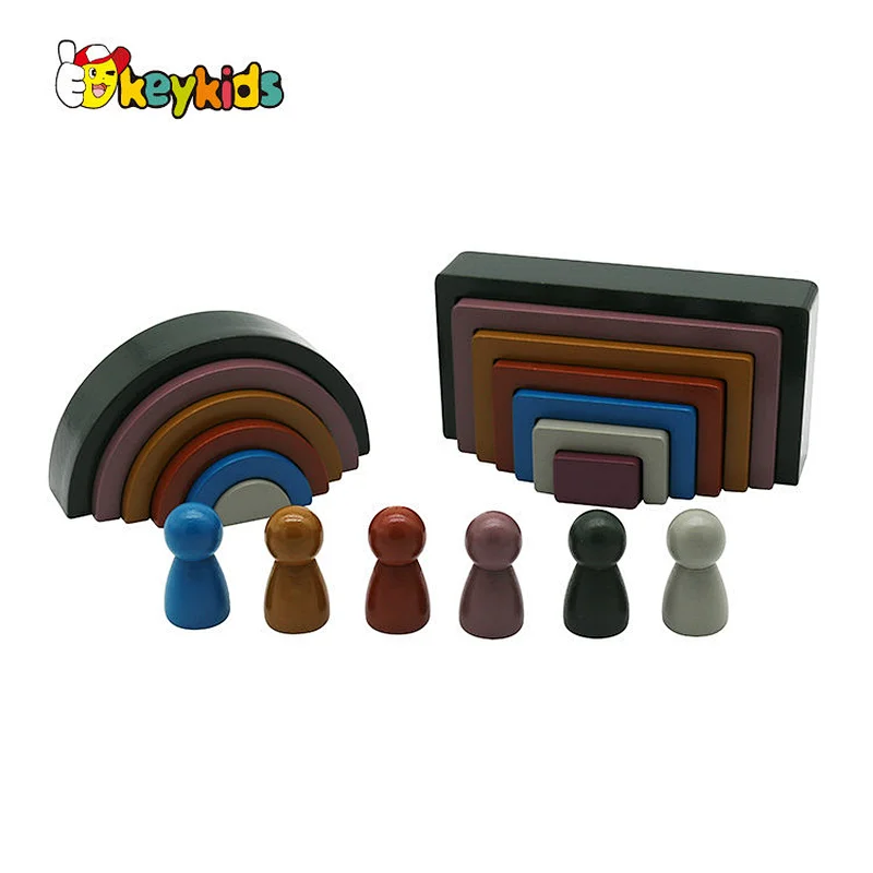 2022 New educational stacking wooden nesting blocks toys for kids W13D361