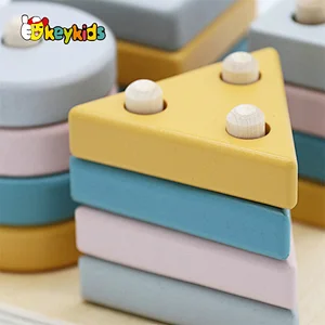 022 New educational stacking wooden shape sorter blocks for kids W13D381