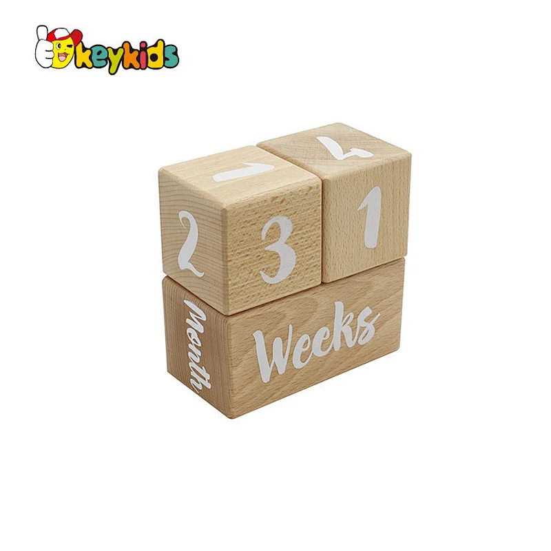 Montessori home decor wooden perpetual desk calendar blocks for sale W13A269