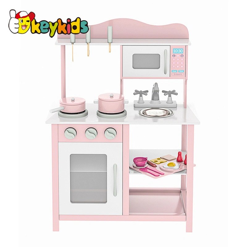 2022 Hot selling children pretend role play kids wooden play set kitchen toy for toddler W10C404G