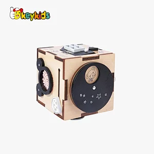Handmade Montessori juguetes para los ninos wooden kids baby activity cube for wholesale W12D382