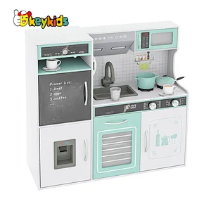 Hot Selling Custom Toddler Pretend Role Play Set Kids Wooden Kitchen Toys With Sounds Light W10C718