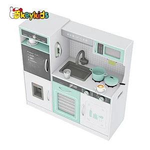 Hot Selling Custom Toddler Pretend Role Play Set Kids Wooden Kitchen Toys With Sounds Light W10C718