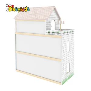 2022 New Pretend Role Play DIY Educational Toy Kids Wooden Doll House Villa With Doll Room W06A413E