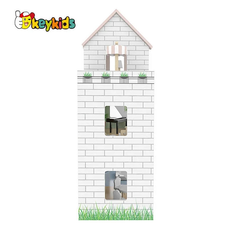2022 New Pretend Role Play DIY Educational Toy Kids Wooden Doll House Villa With Doll Room W06A413E
