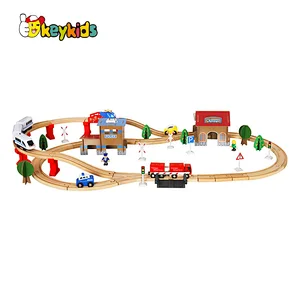 new design kids wooden electric toy train sets W04C048