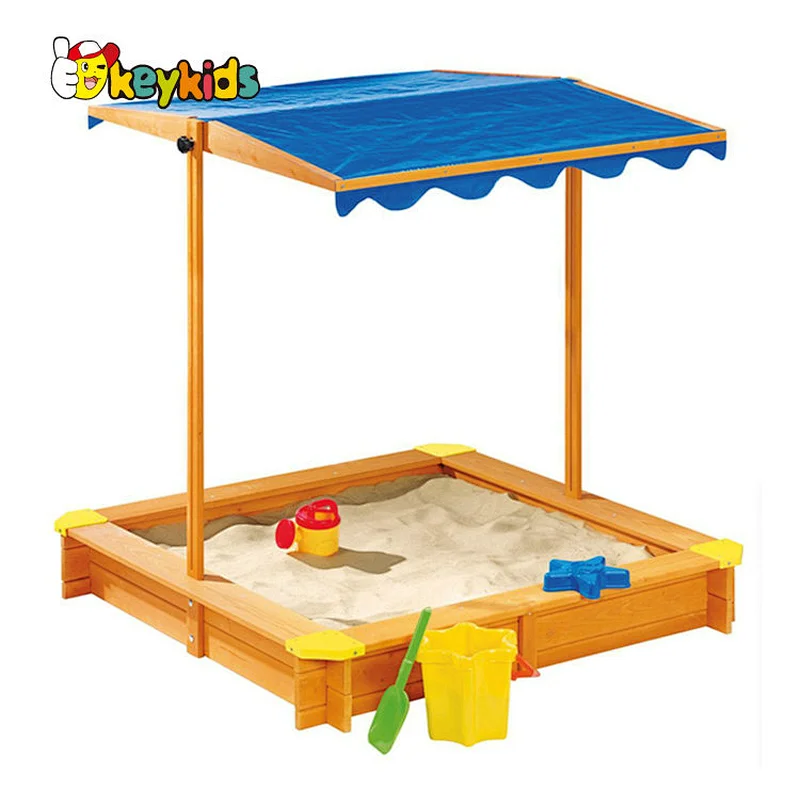 Garden sandbox backyard playsets kids wooden sandpit with canopy W01D163