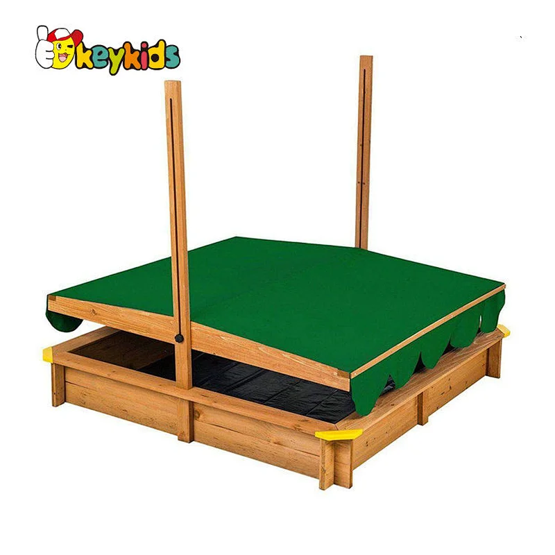 Garden sandbox backyard playsets kids wooden sandpit with canopy W01D163