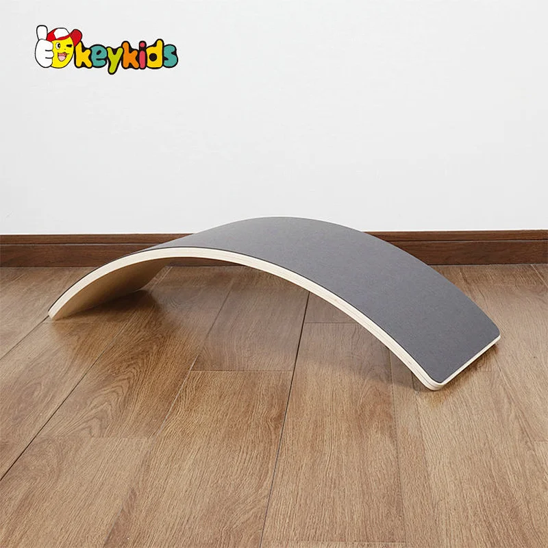 Montessori Teaching Aids Wobble Educational Playing Yoga Toys Wooden Balance Curvy Board For Kids W01F056
