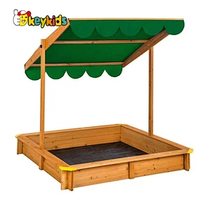 Garden sandbox backyard playsets kids wooden sandpit with canopy W01D163