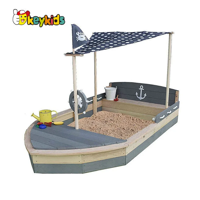 Garden sandbox backyard playsets kids wooden sandpit with canopy W01D163