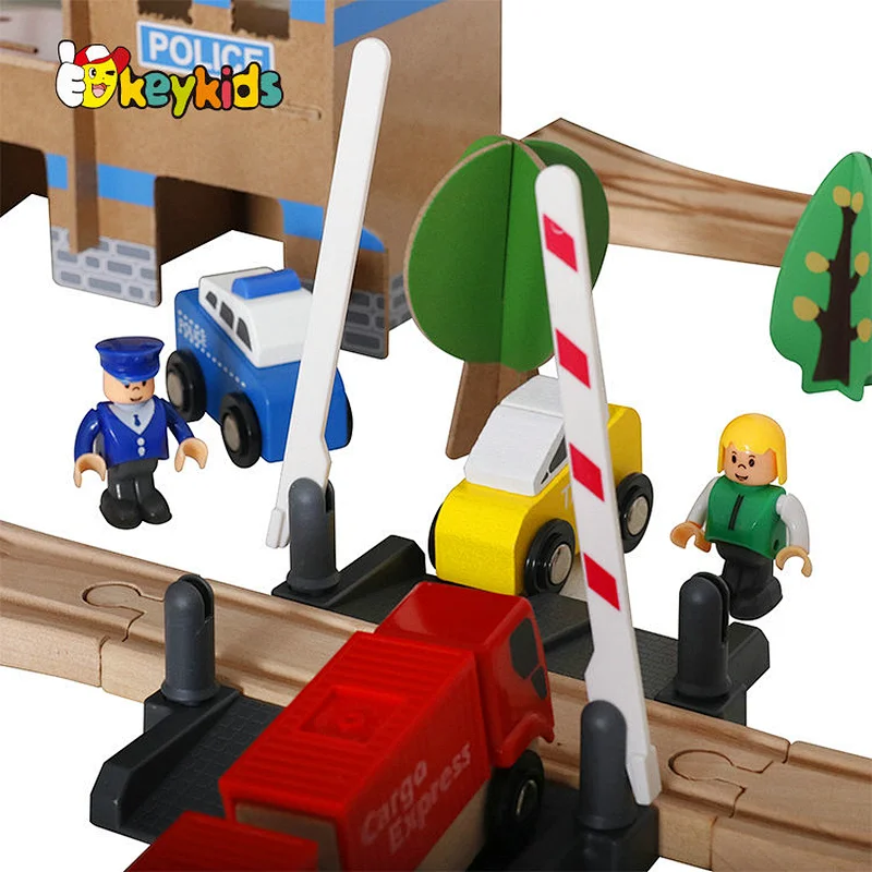 new design kids wooden electric toy train sets W04C048