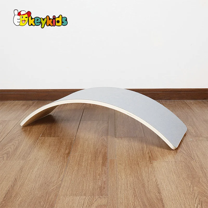 Montessori Teaching Aids Wobble Educational Playing Yoga Toys Wooden Balance Curvy Board For Kids W01F056