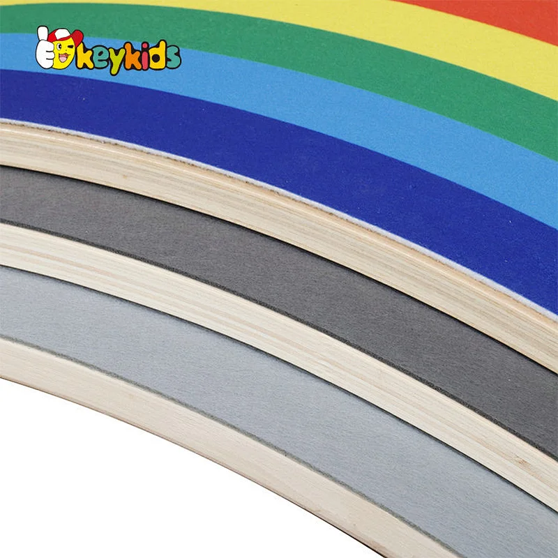 Montessori Teaching Aids Wobble Educational Playing Yoga Toys Wooden Balance Curvy Board For Kids W01F056